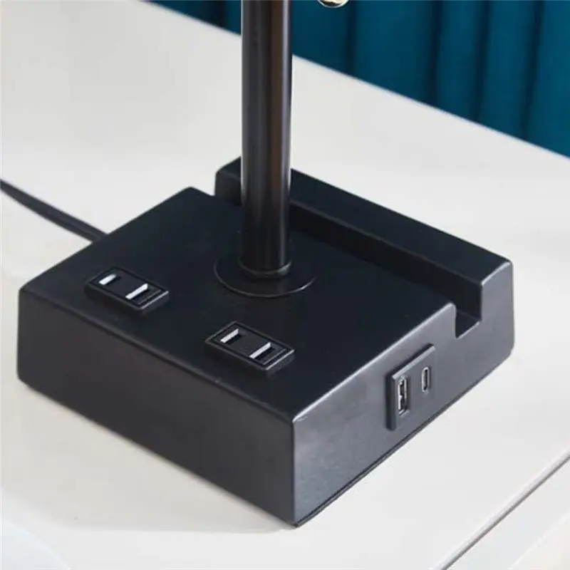 

Just-Настольные лампы Прикроватная лампа с сенсорной регулировкой яркости, USB-портами для зарядки и розеткой переменного тока, перезаряжаемая лампа, вилка стандарта США