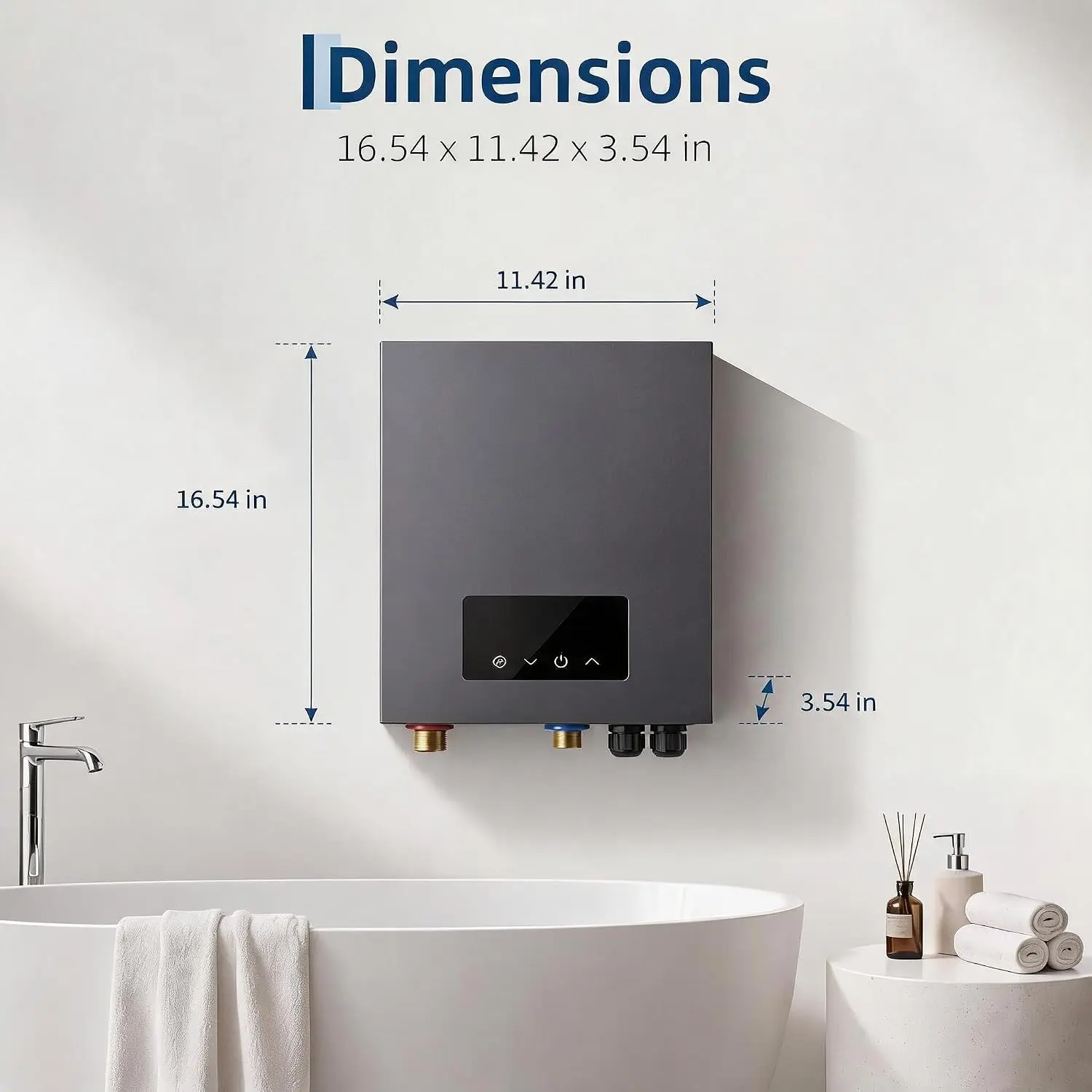 TWISTER.CK 18kW 240V Tankless Electric Water Heater – Whole House Instant Hot Water, LED Digital Display, Self-Modulating, 86°F–140°F, Wall Mounted, for Apartment, Shower, Kitchen & Bathroom