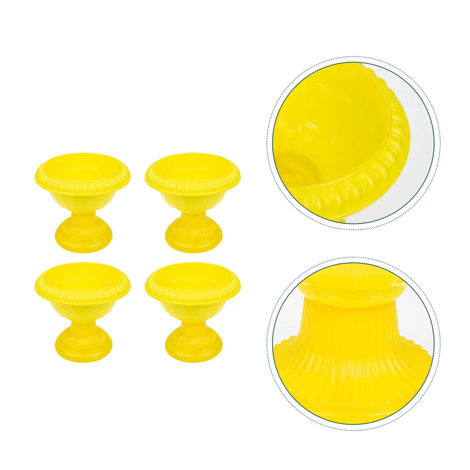 

4Pcs Resin Urn Planters European Style Plastic Pedestal Flowerpots for Wedding Balcony Patio Front Door Garden