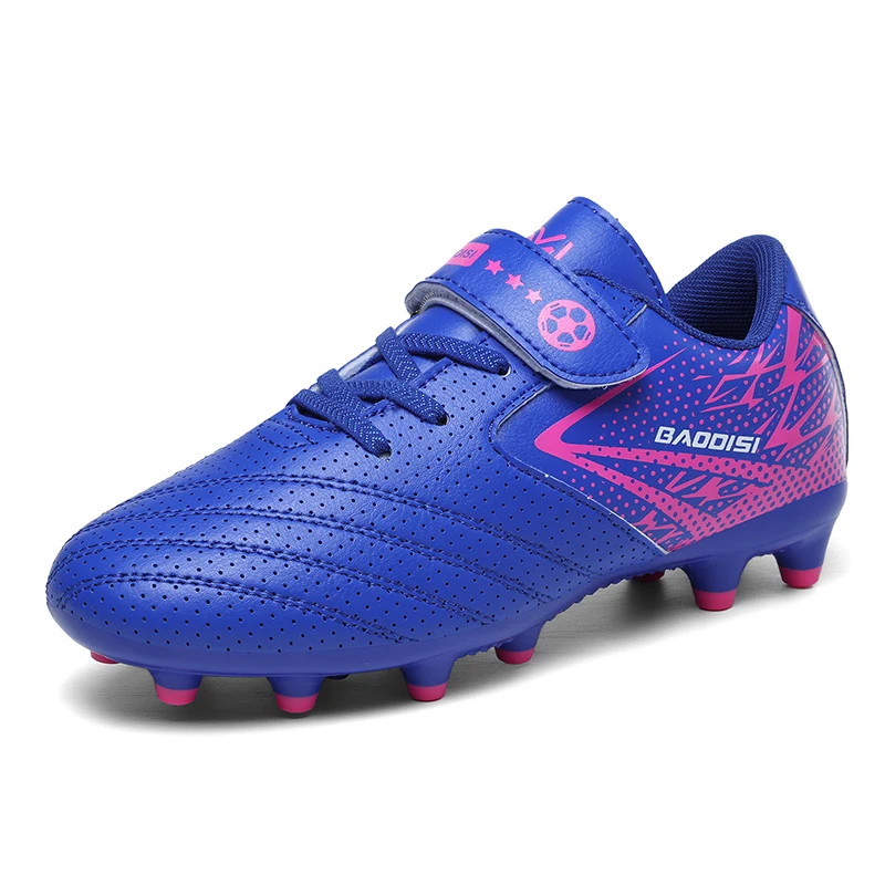 

﻿ Пара детских всесезонных кожаных футбольных бутс с длинными шипами, износостойкие футбольные кроссовки, размеры 31-39