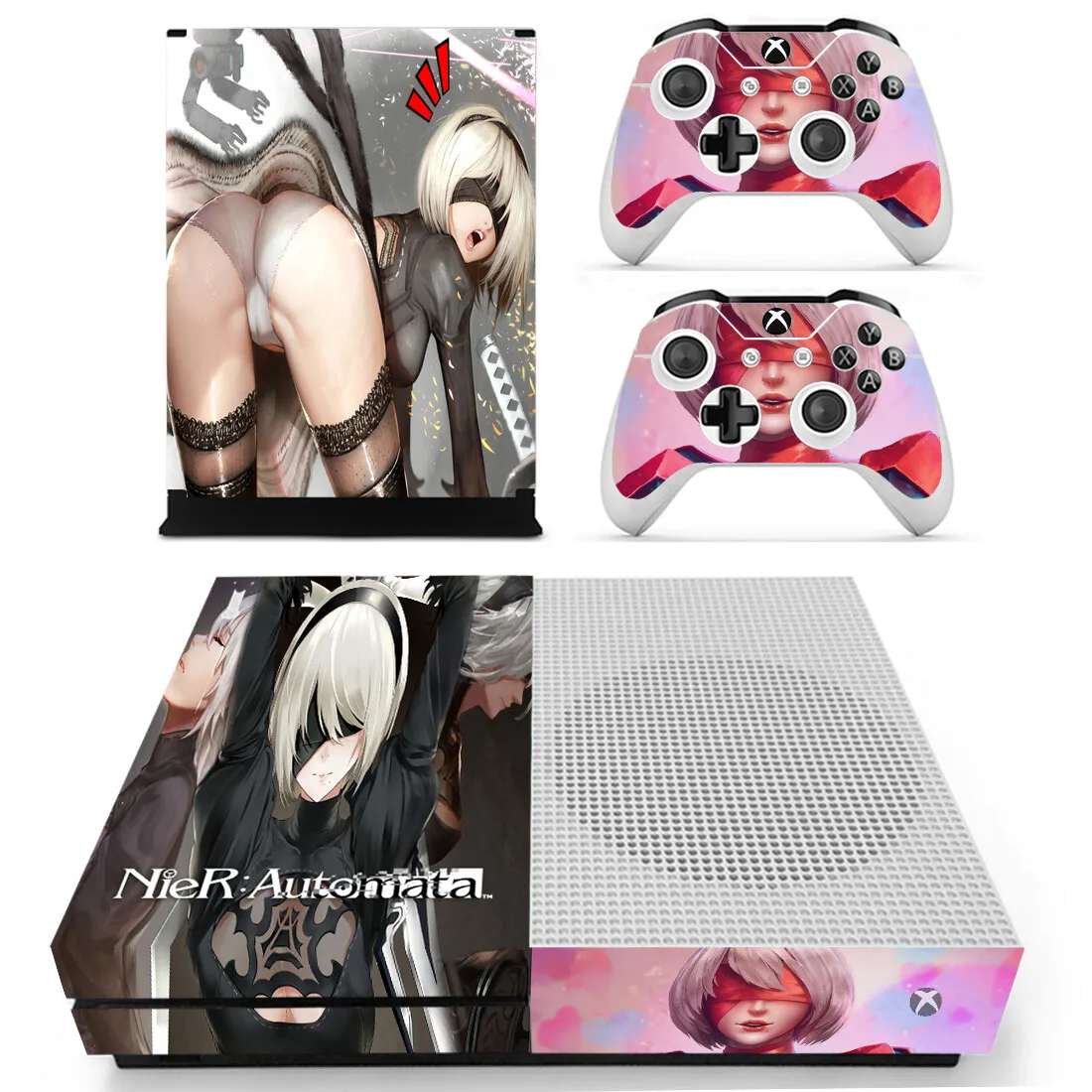 

NieR Automata Skin Sticker Decal Cover for Xbox One S Slim Console and 2 Controllers skins Vinyl