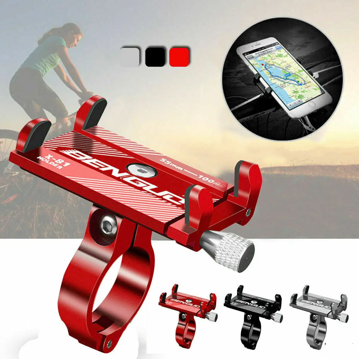 

Bicycle Phone Holder Universal Bike Motorcycle Handlebar Clip Stand Mount Cell Phone Holder Bracket Cycling Accessories