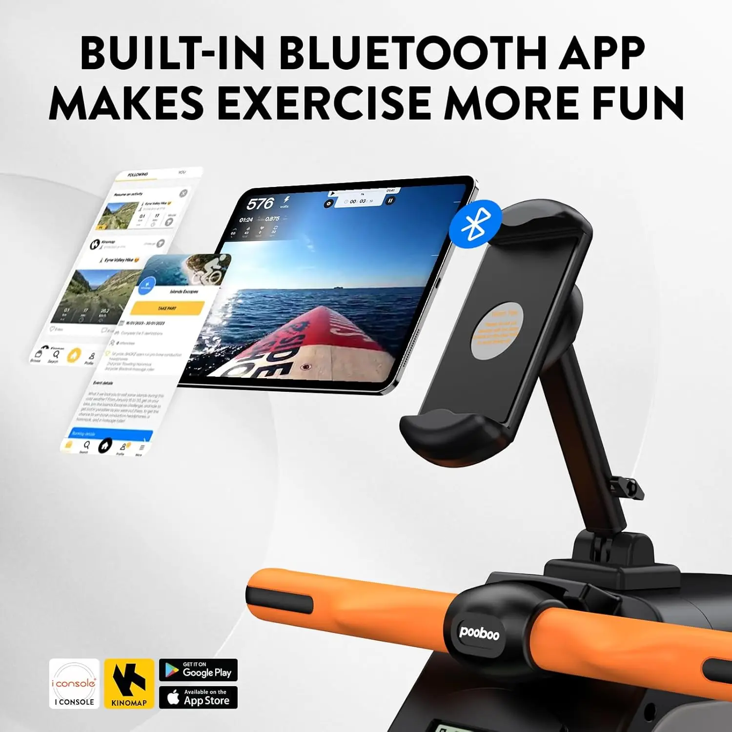 Max. 350 Pfund magnetischer Ruderer mit LCD-Monitor, Tablet-Halterung, verbessertes Rudern