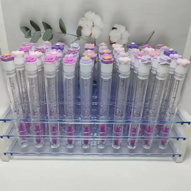 50PCS 재사용 가능한 속눈썹 브러쉬 튜브 눈썹 브러쉬 속눈썹 완드 교체 가능한 방진 클리너 보관 튜브 메이크업 도구