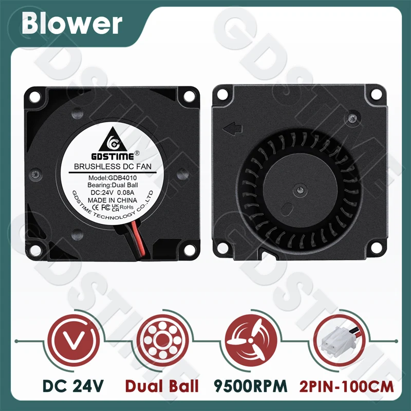 Gdstime 4010 Lüfter 24 V 12 V 5 V 40 MM * 10 MM DC Bürstenlosen Gebläse 40 MM Radial Lüfter 4 CM Turbo Kühler für 3D Drucker Zubehör Teil