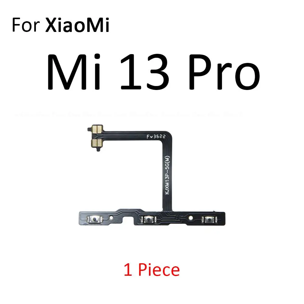 Ruban de câble flexible pour Xiaomi, bouton marche/arrêt, pièces de clé de volume muet, silencieux, Mi 13, 12, 12S, 12T, 12X Pro Lite, Civi 1S, 2