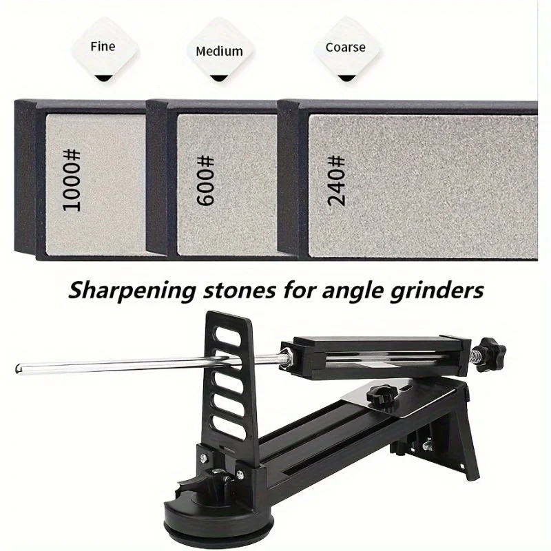 3-Piece Diamond Sharpener Set - 240, 600, 1000 Mesh Sandpaper for Oilstones and Angle Grinders