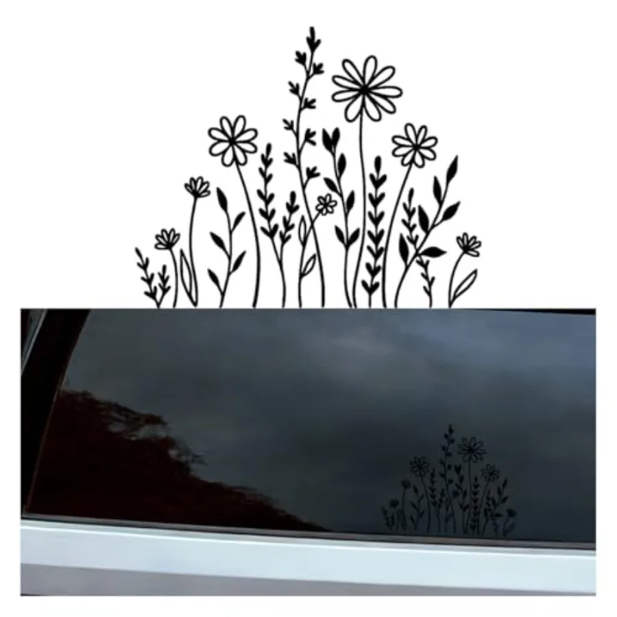 Wildflowers Boho Car Sticker Decal Anti-Scratch Vinyl Auto Exterior Body Decal Beautiful Floral Bumper Sticker for Plant Lover