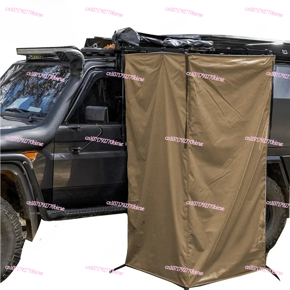 

Portable Foldable Camping Shower Tent Awning Car Side Toilet Bath Tent Built-in Light Emitting Diode Bar Light