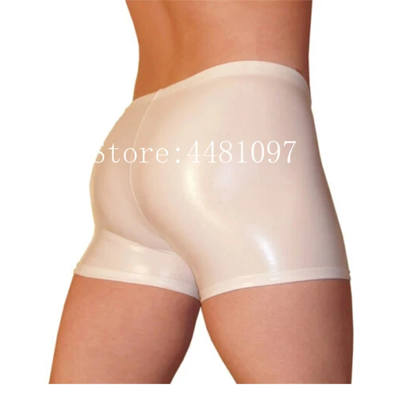 

Sexy White Latex Boxer Rubber Panty Tigh Shorts Fetish Men Underwear Custom Made