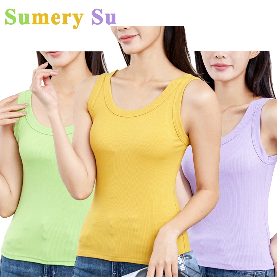 Sexy Tank Tops Women Running Sports Soft Solid Modal Screw Thread High Elasticity Slim Comfortable Vest Top Lady Girls 9 Colors