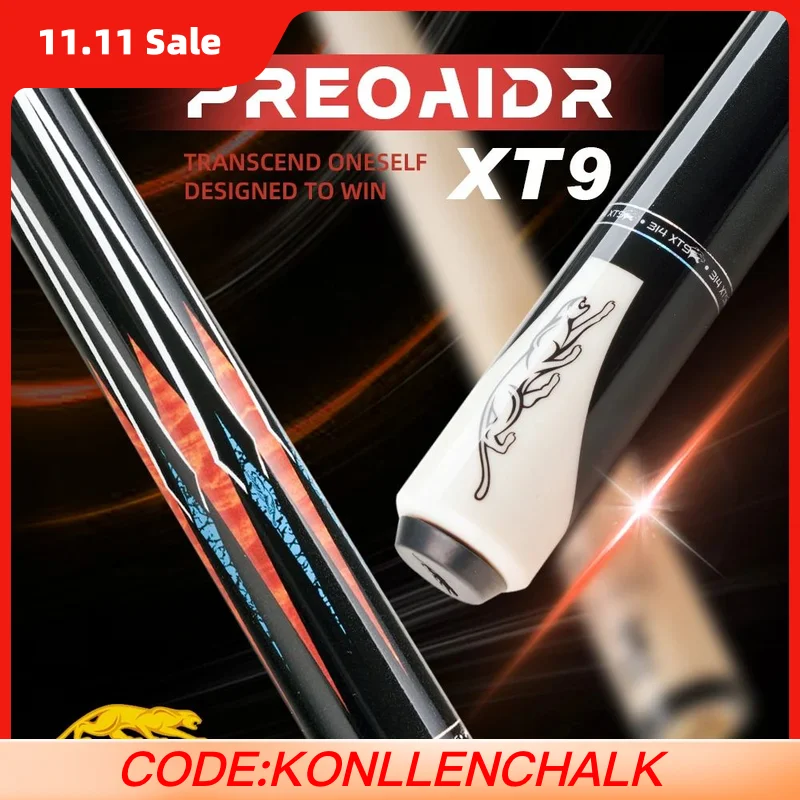 

PREOAIDR-Billiard Pool Cue Stick, Snooth Grip, Uni-lock Joint Technology, XT9 3142, 10.5mm, 11.5mm, 12.5mm