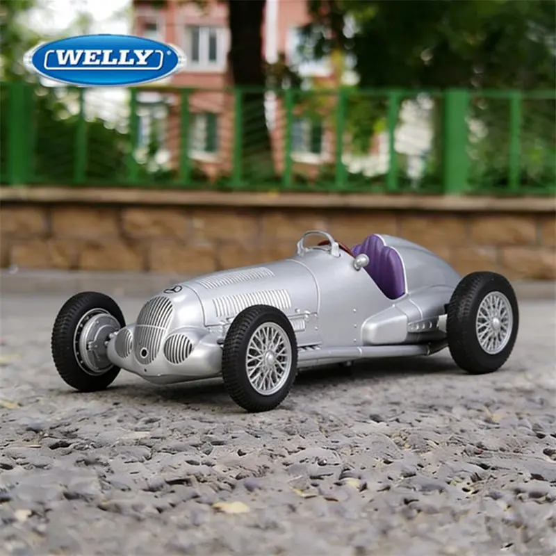 

WELLY 1/24 1937 Mercedes Benz W125 Alloy Sports Car Model Diecast Metal Classic Retro Car Vehicle Model Simulation Kids Toy Gift