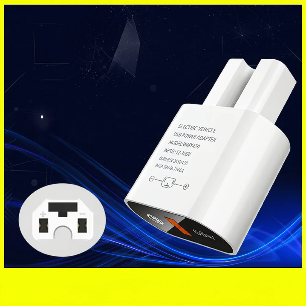 66W Fast Charging Adapter For Electric Bike Phone Charger USB Port Stable Power Converter For Motorcycle Delivery Rider Device