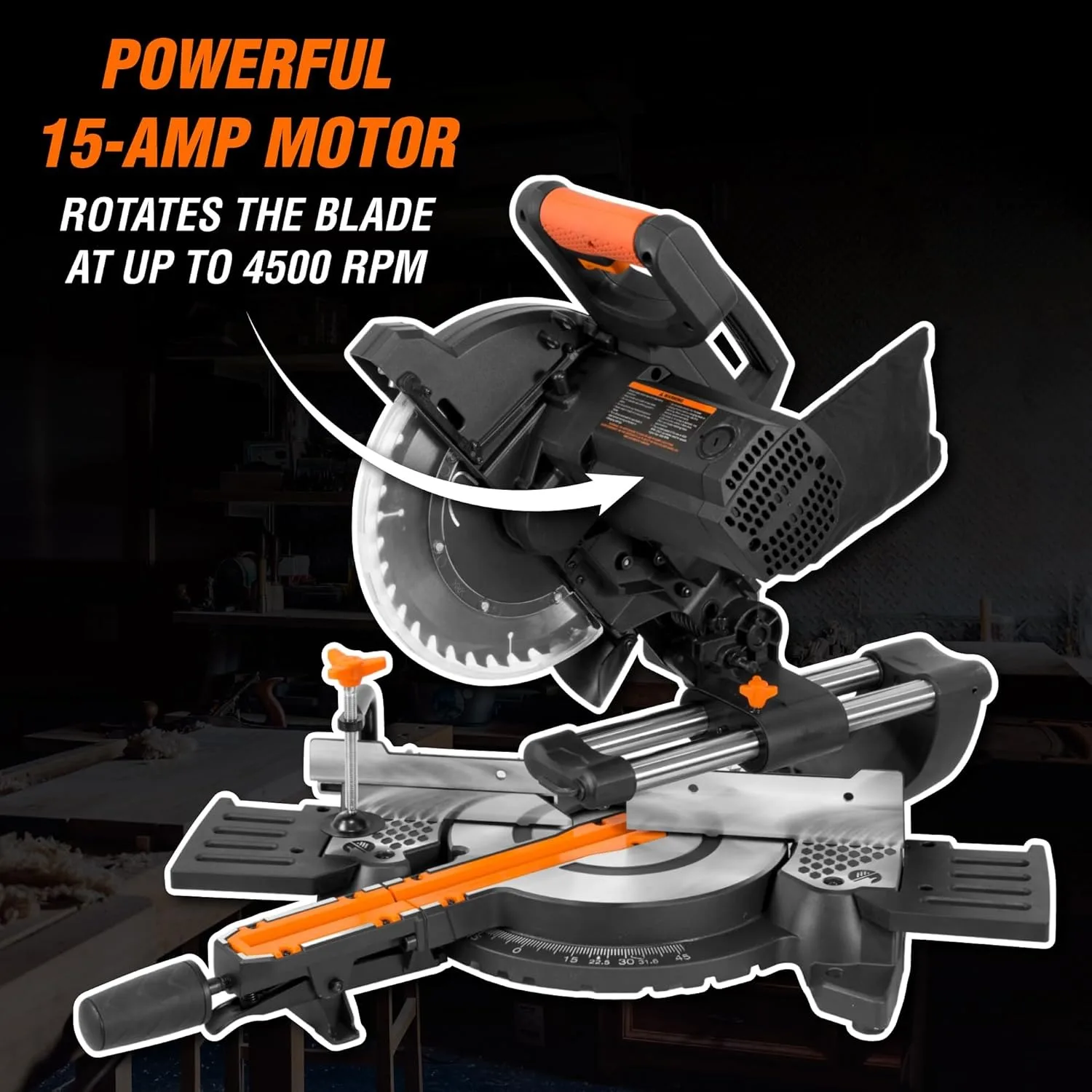 10-Inch Sliding Compound Miter Saw, Single Bevel, 15-Amp Motor with Laser (MM1011T)