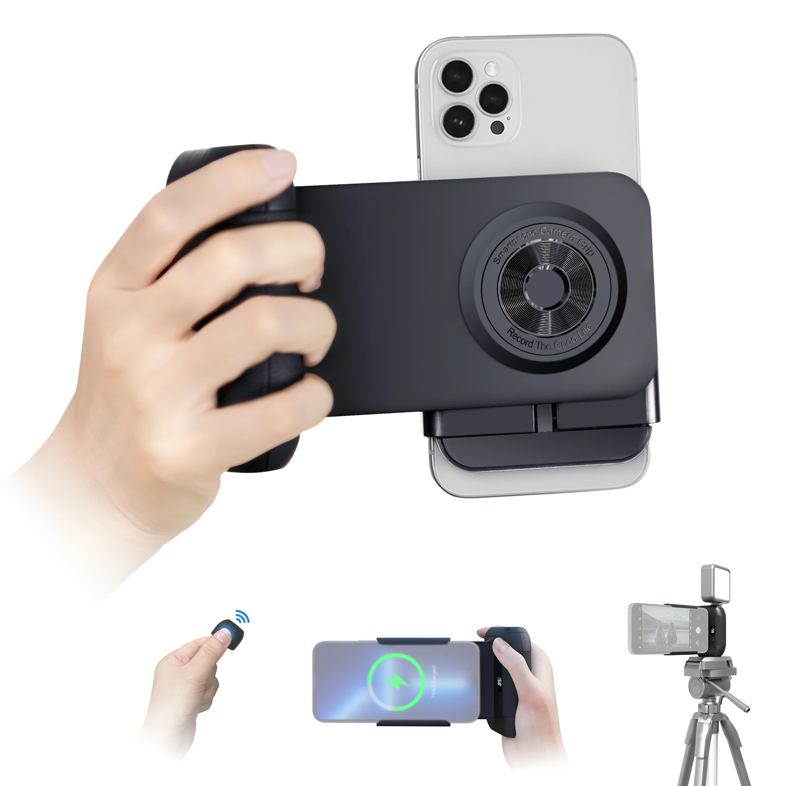 

phone camera handle photo bracket remote control handheld selfie anti-shake frame upgraded version support wireless charging