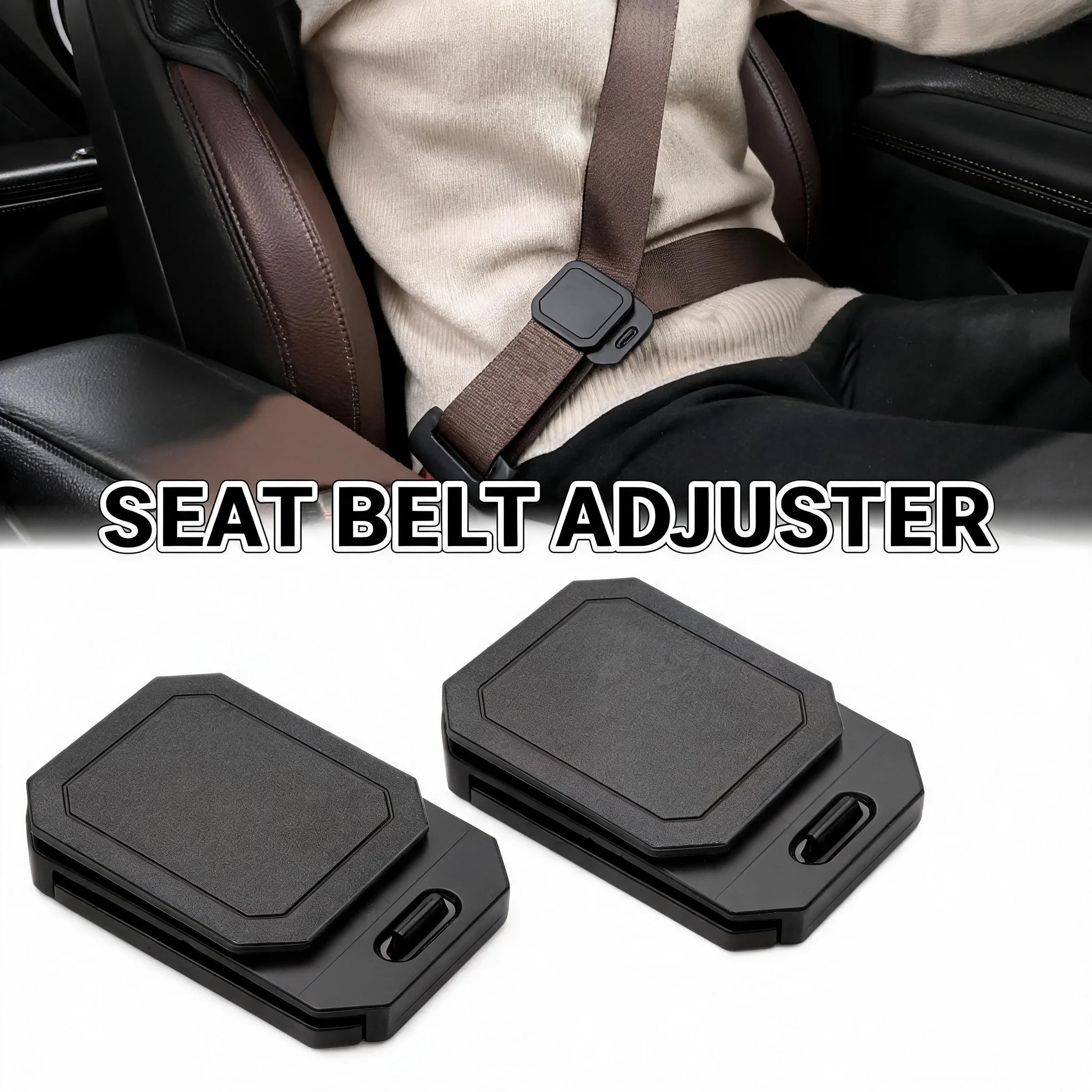 Car SUV Truck RV Anti Slip Silicone Seatbelt Adjuster Shoulder Belt Comfort Clip Neck Shoulder Relief Belt Positioner for Adult