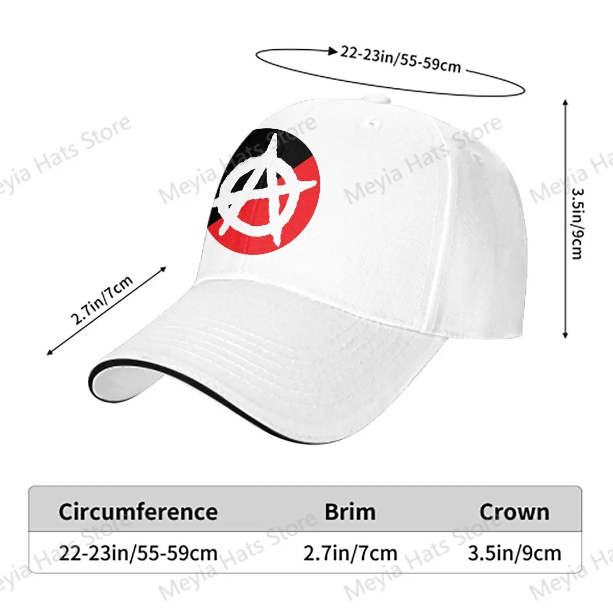 Red And Black Men Baseball Caps Peaked Cap Sun Shade Sunprotection Hat Anarchy Anarchist Symbols