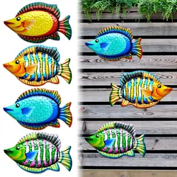 New Metal Fish Wall Decoration Hanging Ornament Iron Art Craft Indoor Outdoor Sculpture Artwork Statue