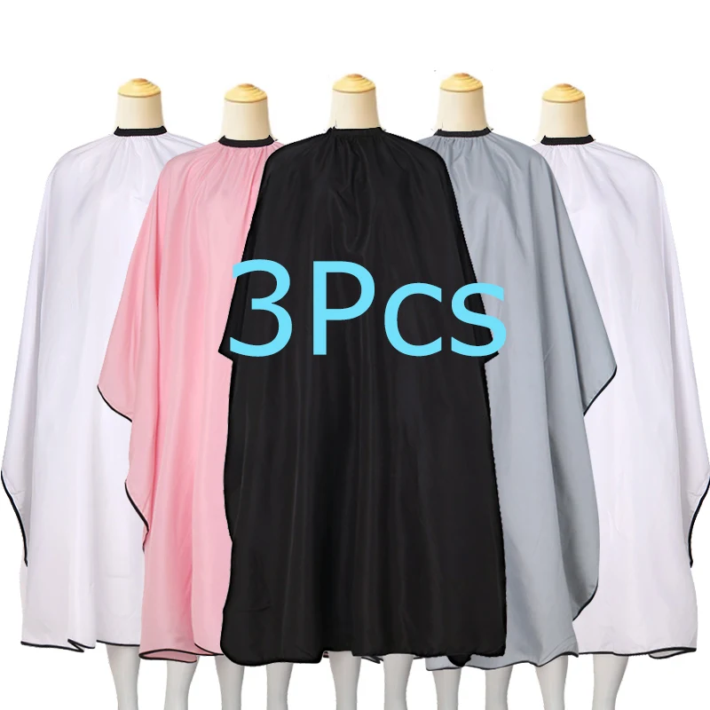 Профессиональная накидка для стрижки волос, накидка для домашнего салона, парикмахерская, 3 шт., парикмахерская накидка, фартук, черный, розовый, белый, серый