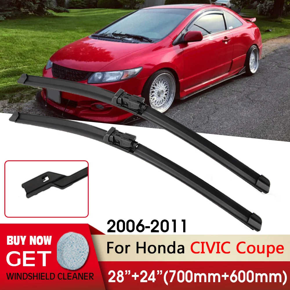 

Car Wiper RHD&LHD Front Wiper Blades 28"+24" For Honda CIVIC Coupe 2006-2011 Fit push button Windshield Windscreen Front Window