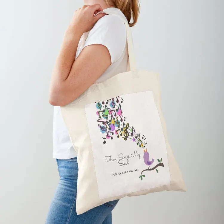 THEN SINGS MY SOUL & HOW GREAT THOU ART Tote Bag Women's shopper cute tote bag large size bags Canvas bag for women