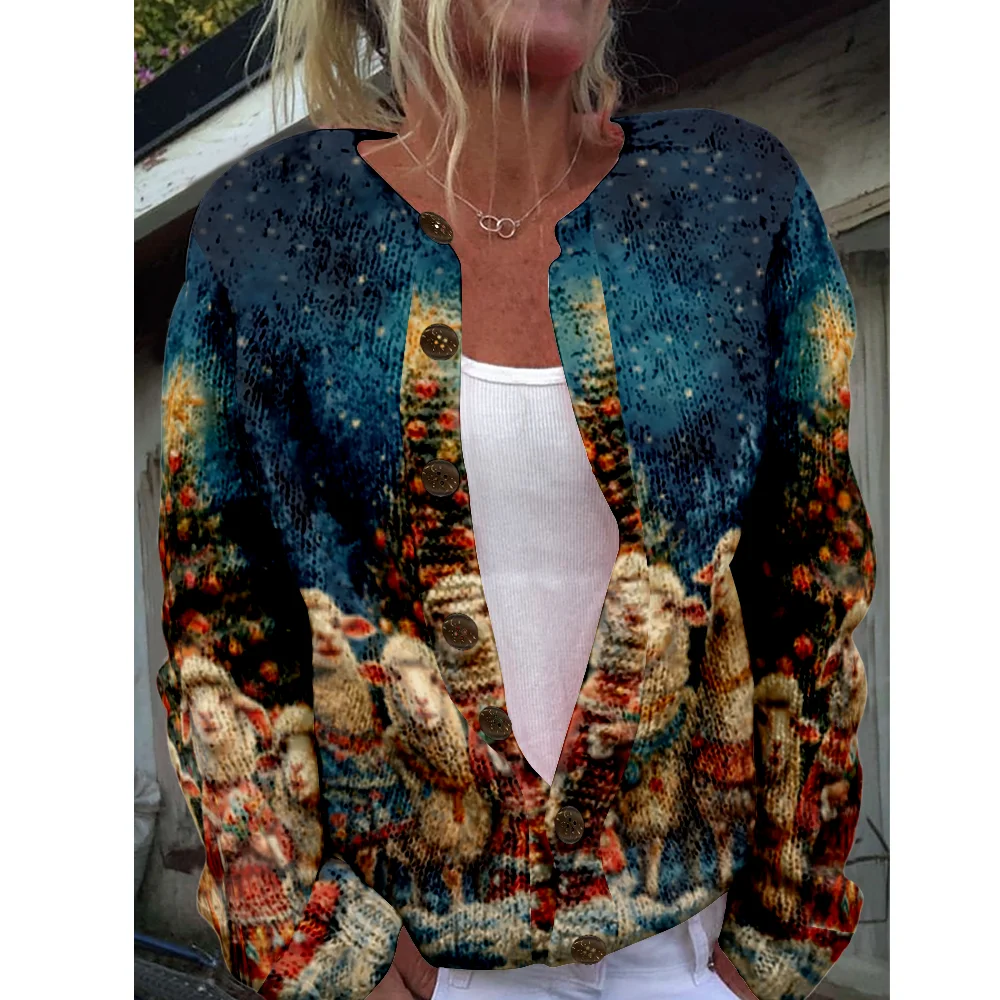 

Осень-зима вязаный рождественский кардиган свитер уличная одежда женские свитера вязаный топ повседневные крутые джемперы модные