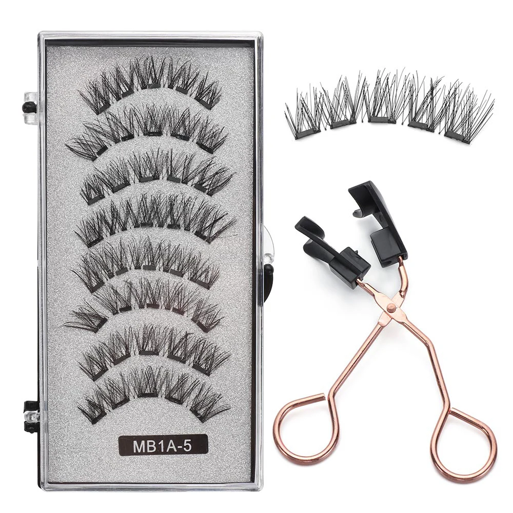 Eye Makeup Tools Easily Apply Natural Long Magnetic Eyelashes With Applicatore Five Magnets No Glue Needed Eyelashes