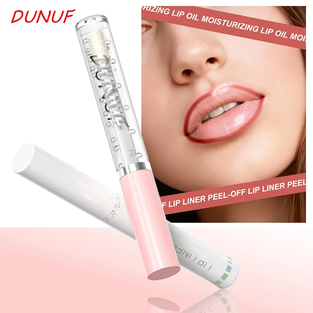 2 قطعة مجموعة تحديد الشفاه القابلة للتقشير طويلة الأمد مع زيت الشفاه المرطب غير اللاصق مقاوم للماء البقاء المغذي للعناية السائلة