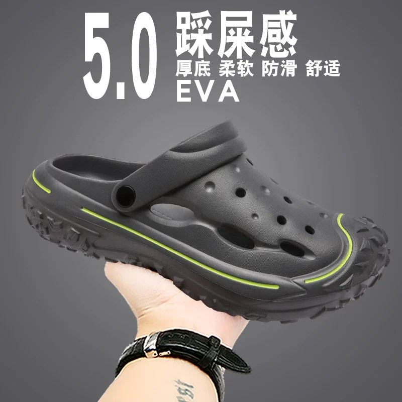 

Hot Sale Plus Size Men Clogs Painted Design Garden Shoes Casual Beach Sandals Slides