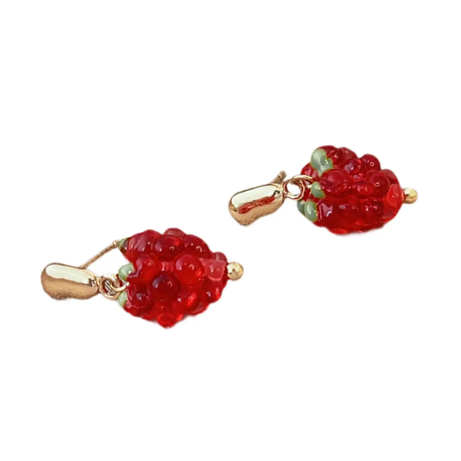 Red Raspberry Fruit Earrings for Women 3D Resin Dangle Earrings Cute Unique Party Jewelry Elegant Gift for Her Birthday