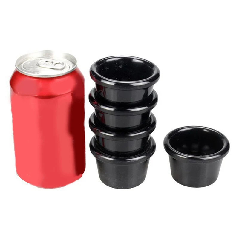 وعاء صلصة المرق قوارب مستديرة لامعة الميلامين 6 سنتيمتر 50 مللي أسود صغير غمس كوب أدوات المائدة الأمريكية لكوب التوابل