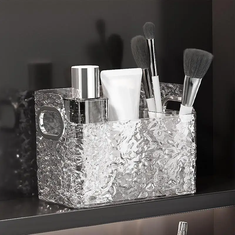 Clear Cosmetic Storage Organizer Bathroom Transparent Cosmetic Box Makeup Display Containers Large Opening Closet Organizer For