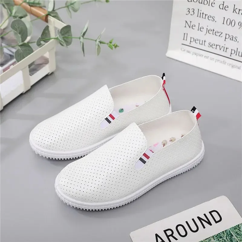 جديد لينة سوليد حذاء كاجوال تنوعا النساء تنفس عادية شقة القاع المتسكعون عالية الجودة بولي Loafers المتسكعون Zapatos De Mujer