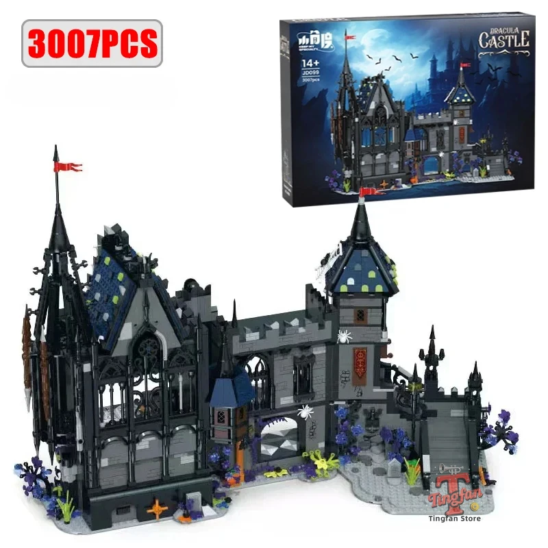 3007PCS Creative Expert Dracula Castle Building Blocks Street View Architecture MOC Modular Model Kit DIY Puzzy Toy Gift for Kid