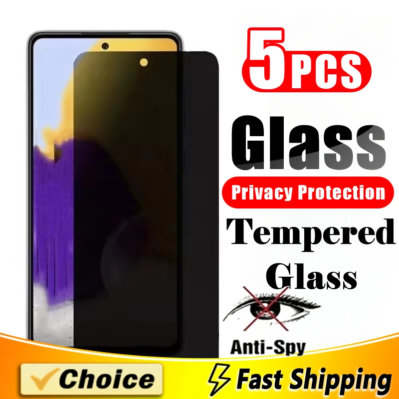 5Pcs Anti-Peeping Tempereed Glass Screen Protector Anti-Spy For Moto G Power(5G)2021 G8 Power Lite G22 42 52J 62(5G) 72 82 13 23