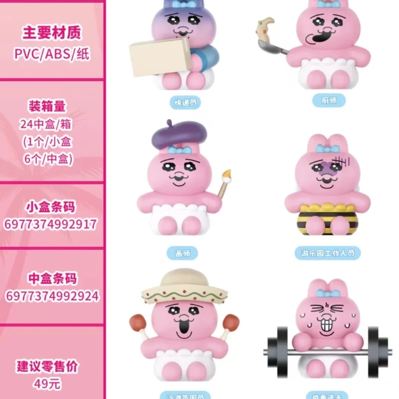 Подлинная кавайная мультяшная коллекционная фигурка кролика Eaki Kuku для косплея — модная глухая коробка с орнаментом в подарок