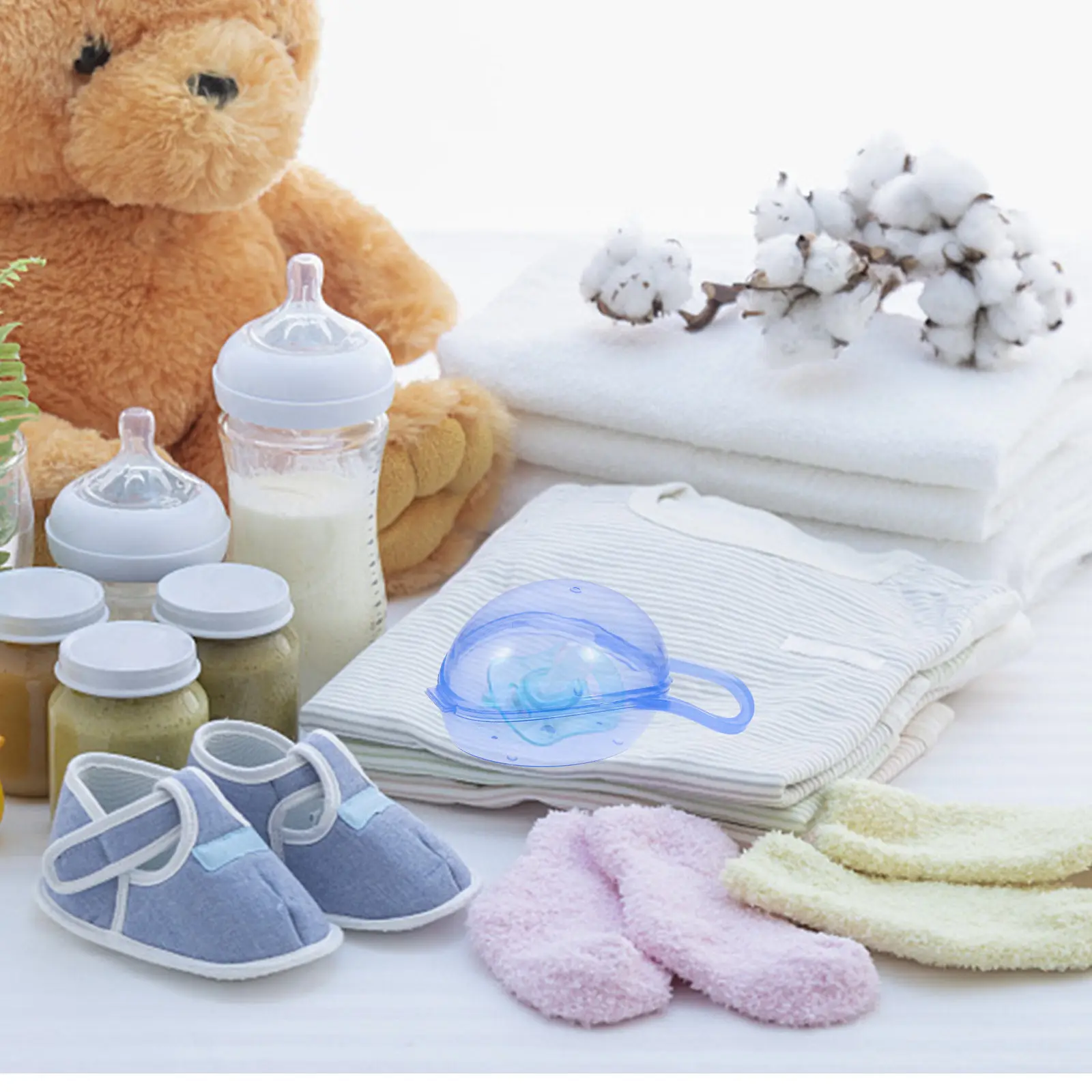 

8Pcs Portable Pacifier Storage Container Multi-Functional Baby Pacifier Holder Case Lightweight Travel Organizer for Baby