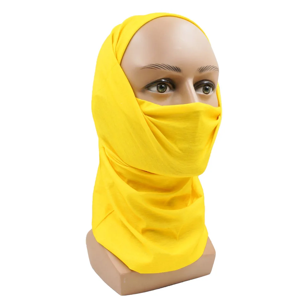 Yellow Multifunction Cycling Neck Gaiter Sunblock Breathable Outdoor Bandana Face Mask Headband Unisex Seamless Magic Scarf view 4