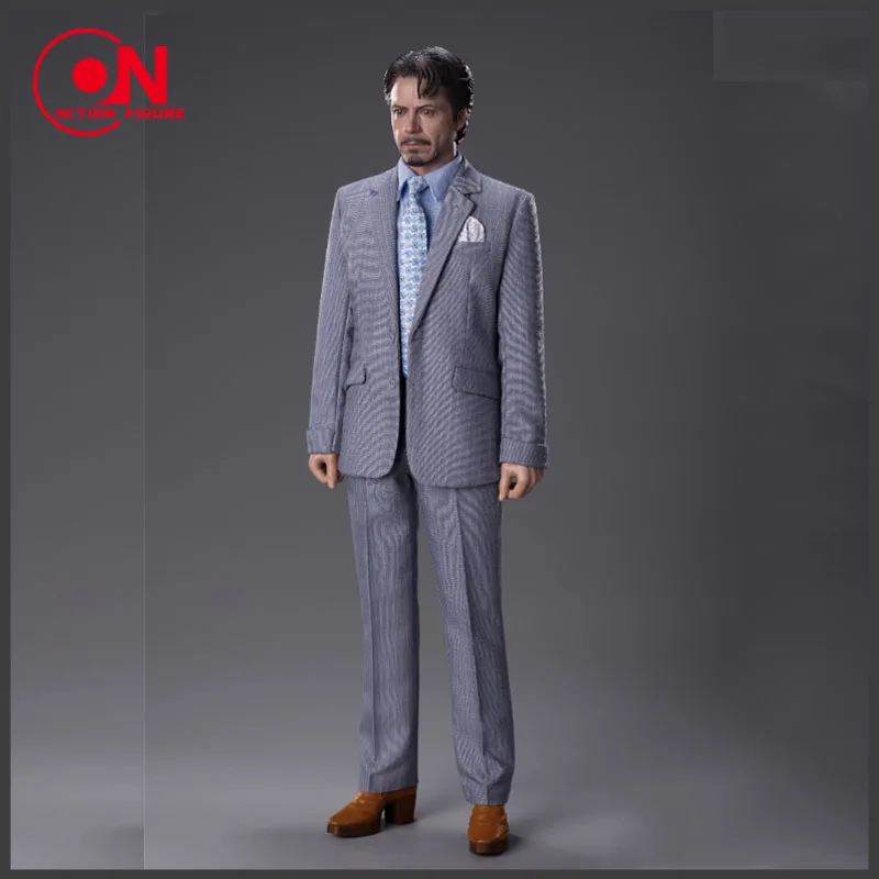 

In Stock TOPO TP010 1/6 Scale Tony Blue Suit Clothes Set Model Fit 12-inch Male Soldier Action Figure Body Dolls