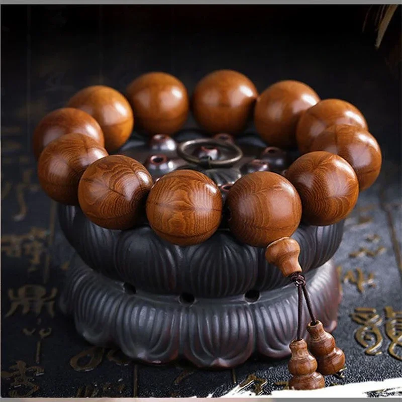 

Natural Six Path Wood Bracelet for Men and Women with 108 Beads Prayer Beads Bracelet Buddhist Jewelry