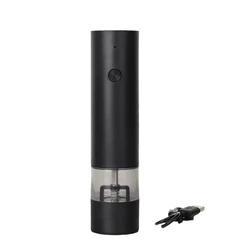 USB Rechargeable Salt Grinder Peppers Electric Mill USB Rechargeable Spices Mill Kitchen Tool for Baking Enthusiasts