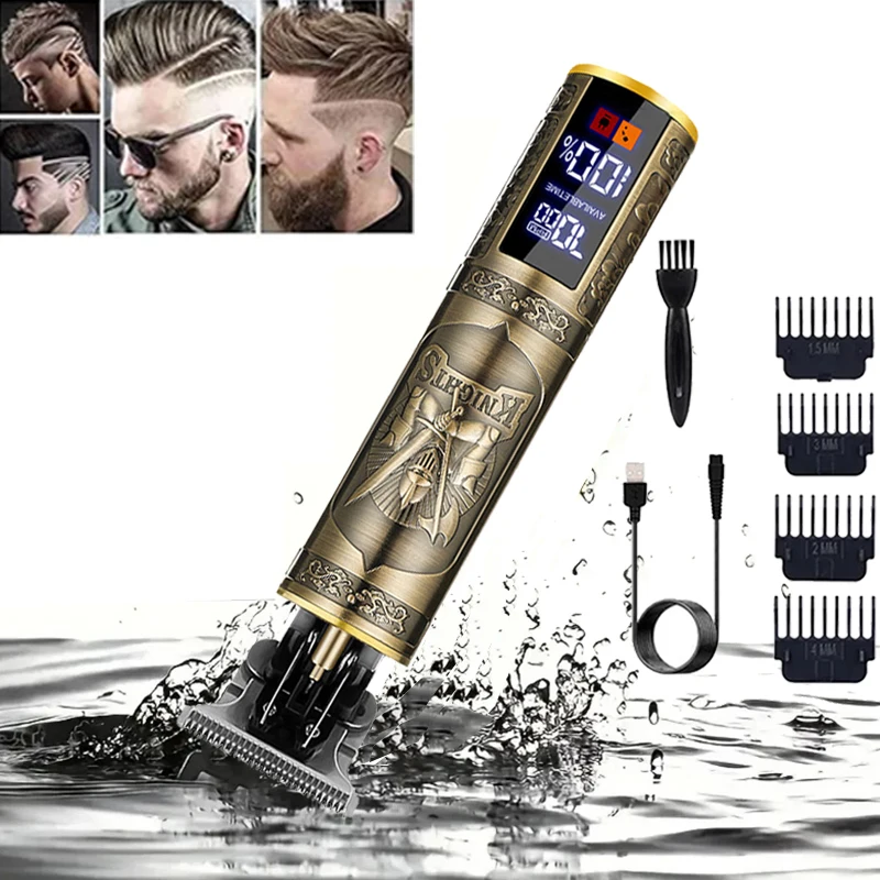 Vintage Carving Hair Cutting Machine T9 Professional Portable Rechargeable Man Beard Cutting Machine / Hair Clipper Accessories