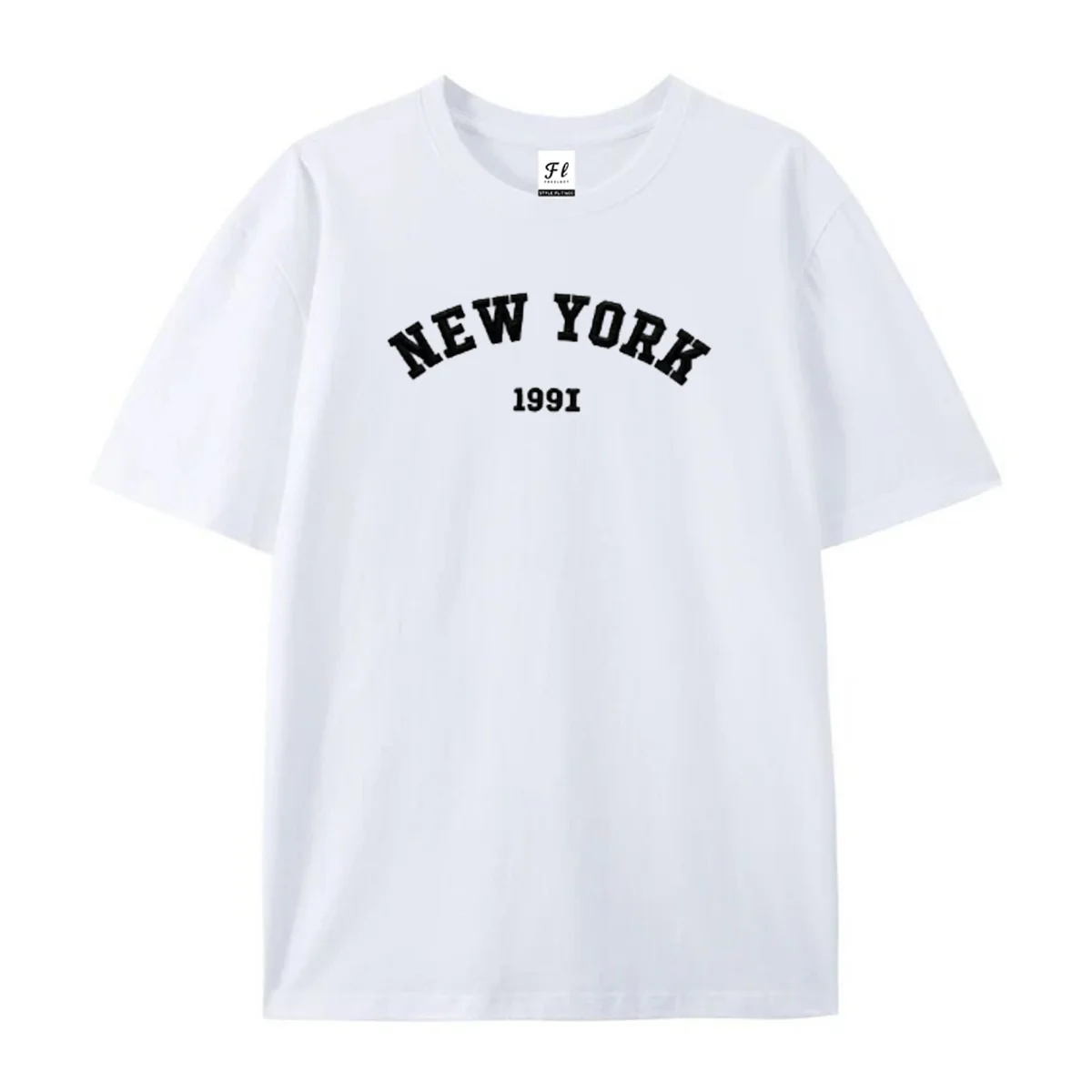 New York 1991 Letter Print T Shirt Unisex Vintage American College Style Oversized Cotton Short Sleeve Tee Men Women Summer Tees