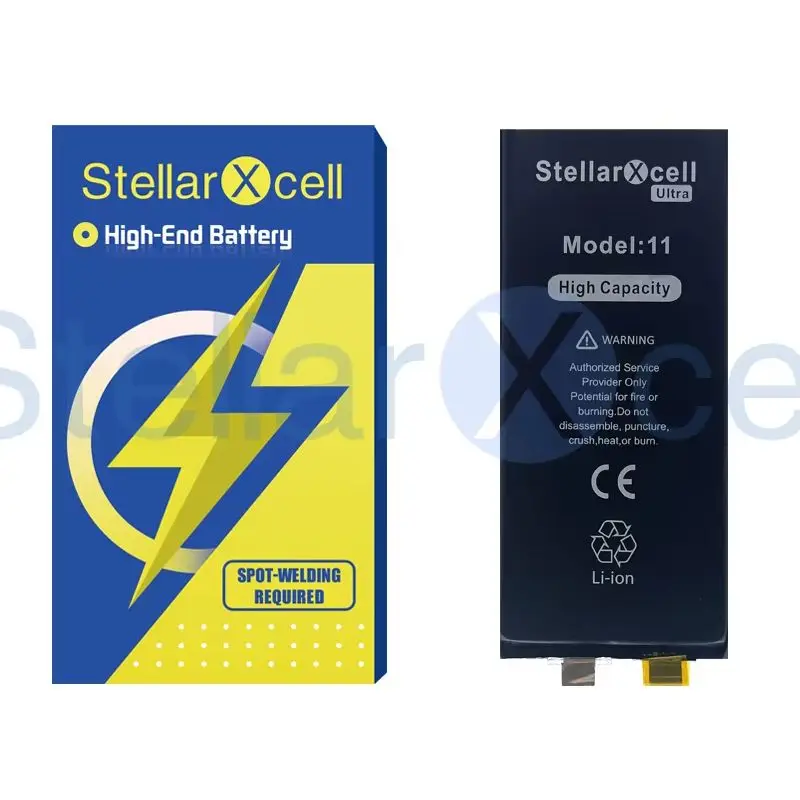 StellarXcel Ultra Battery cell no flex 110% high capacity for iPhone14ProMax XR 11 11pro 12 13Pro 14 14pro battery without flex