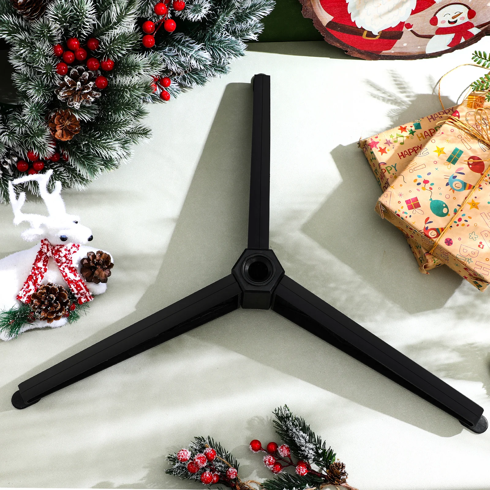 

Christmas Tree Sturdy Plastic Stand Xmas Tree Bracket Support Holder Compact Base for Xmas Party Supplies Christmas Supplies