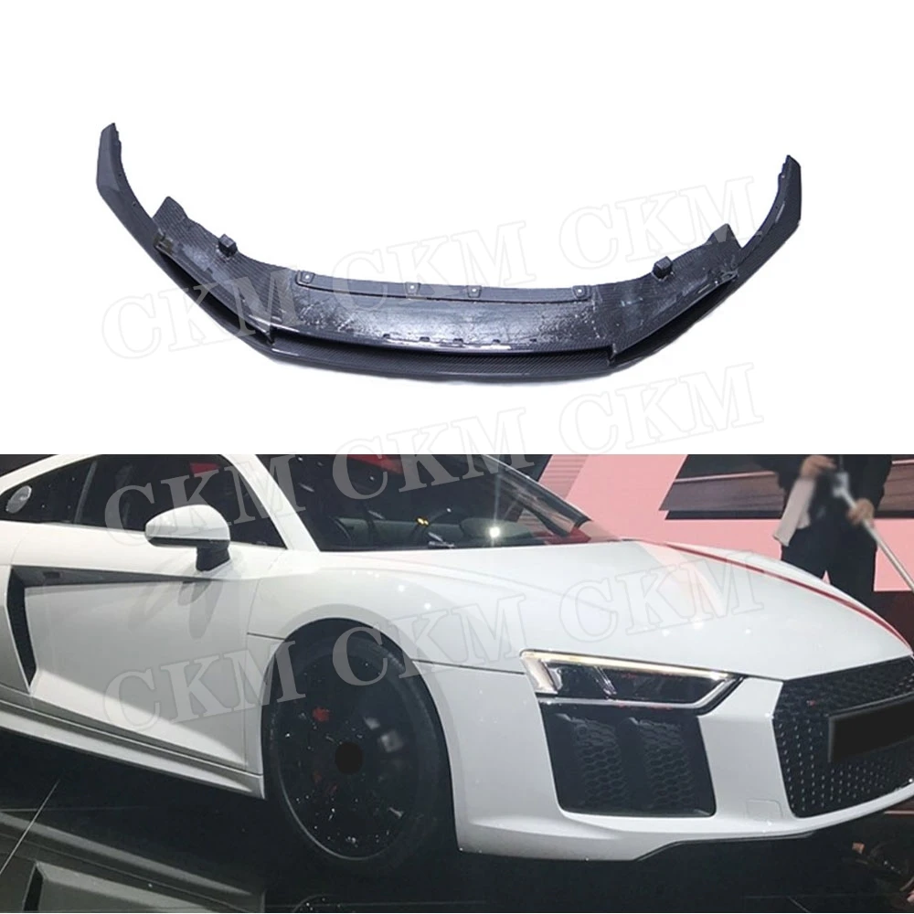 

CKMUUER Carbon Fiber Car FRP Body Kits Accessories Front Bumper Lip Spoiler Chin Splitters for Audi R8 V8 V10 2017-2020