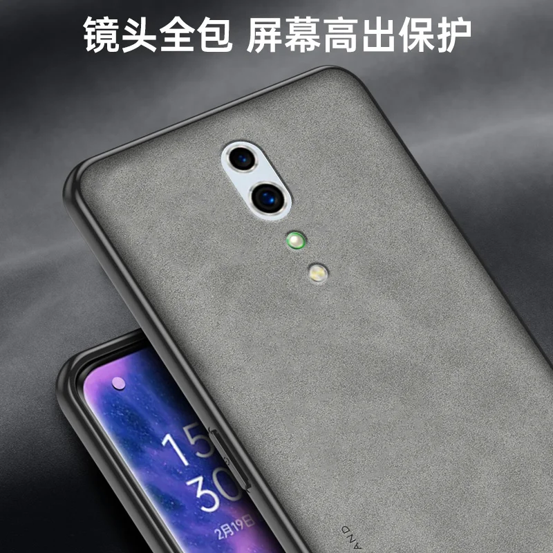 Oppo Reno Z RenoZ CPH1979 Case Shockproof PU Leather Skin Hard Back Cover Matte Phone Case Silicone Bumper for Oppo Reno Z RenoZ