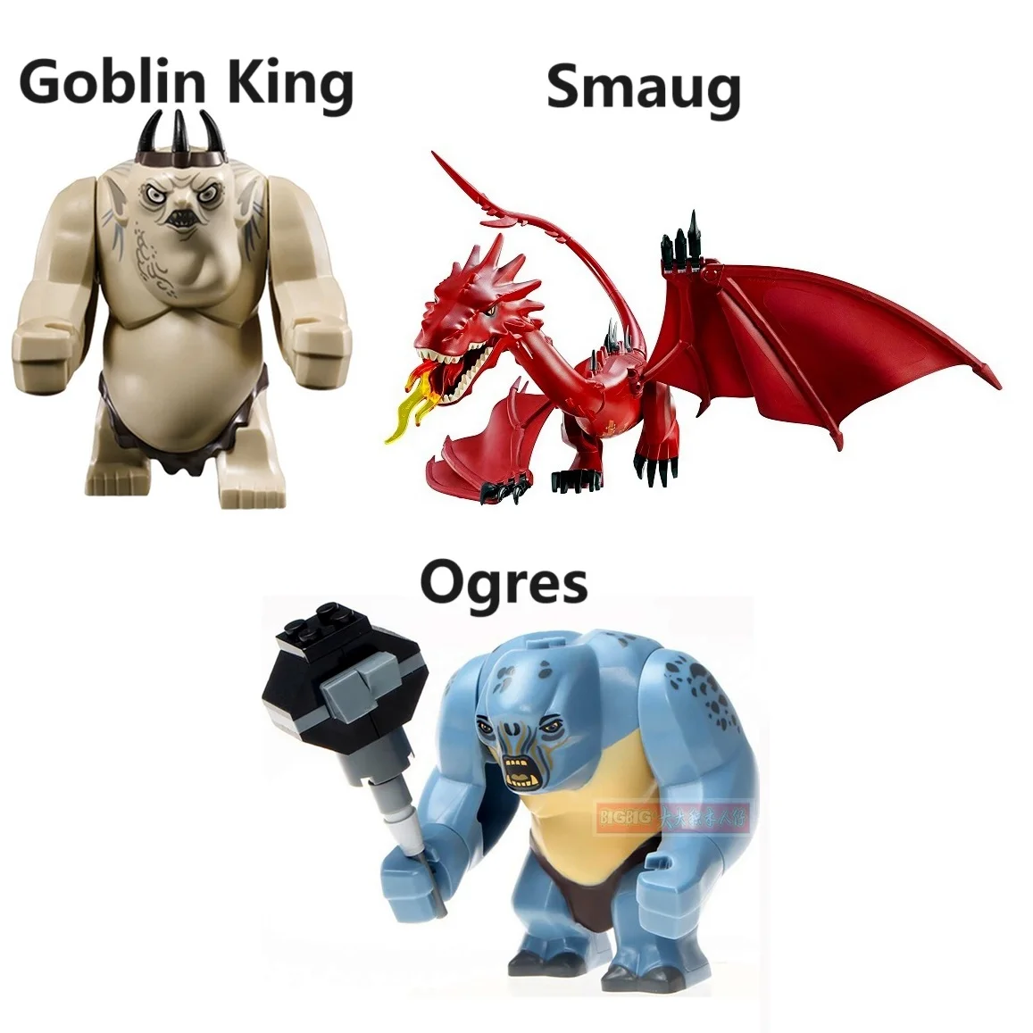 New The Lord of the Rings Orc Ogres Smaug Wolf Goblin Elf King Legion Set Building Blocks Mini Action Figure Toys