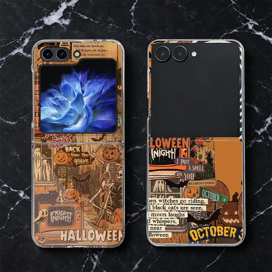 Case for Samsung Galaxy Z Flip 8 Flip5 Flip3 Flip6 Flip4 Flip7 FE Z Flip 7 6 5 4 3 Phone Cover Skeleton Ghost Art